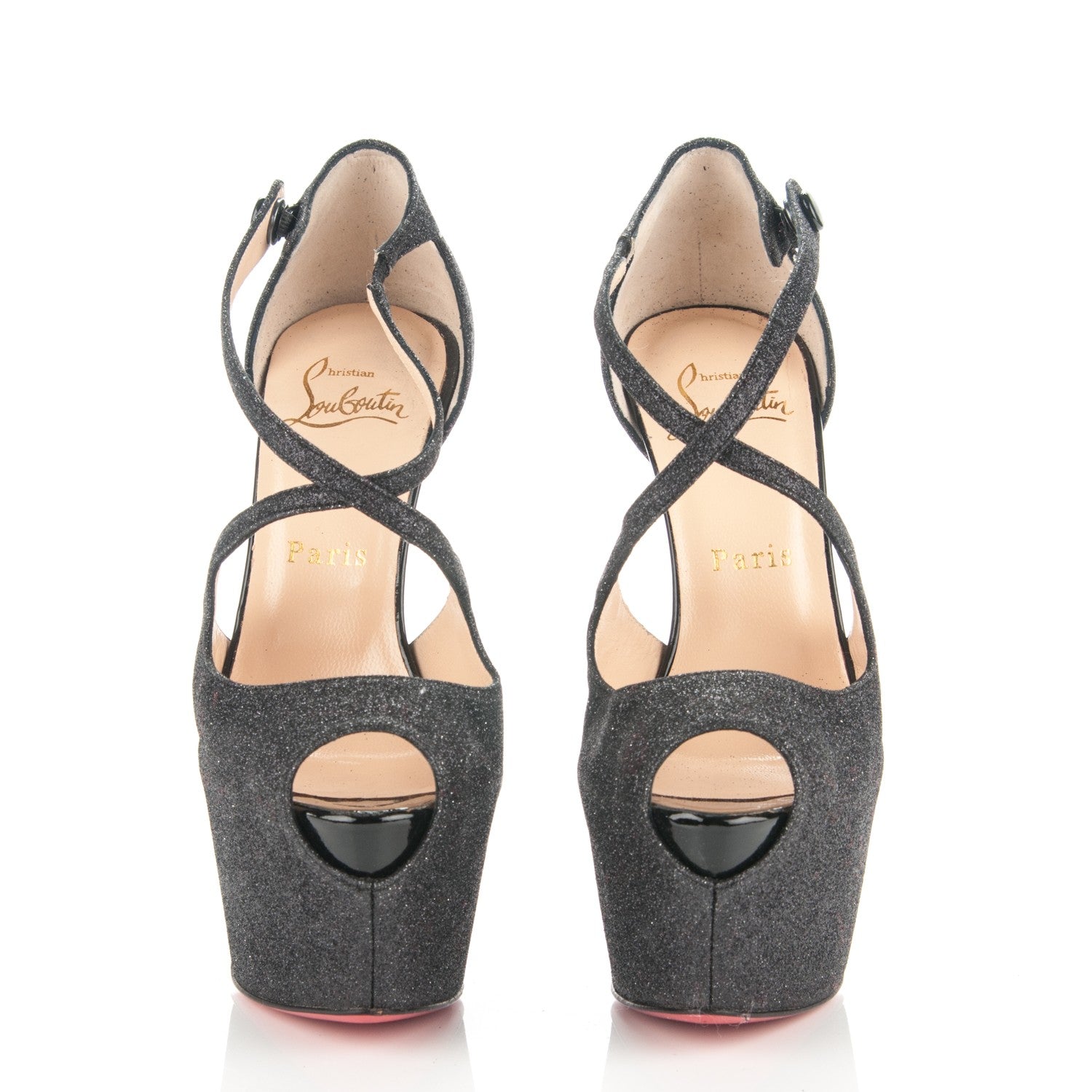 Christian Louboutin Glitter Exagona 160 Pumps 35.5 Black 2 of 6