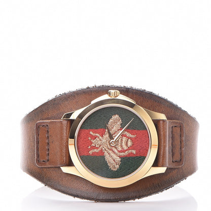 Gucci Stainless Steel Calfskin 38mm Le Marché Des Merveilles Bee Quartz Watch 3 of 5