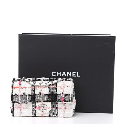 Chanel Tweed Quilted Mini Rectangular Flap Black White Pink 10 of 10