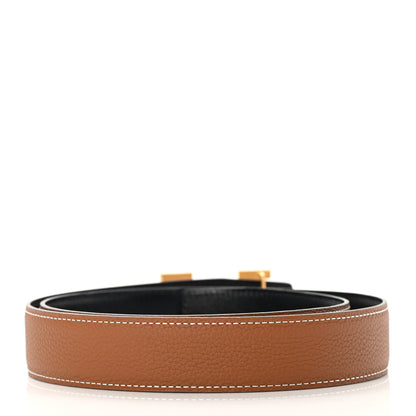 Hermes Togo Swift H Belt 85 Gold Black 2 of 5