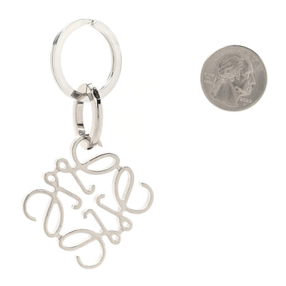 Loewe Metal Anagram Bag Charm Key Holder Silver 2 of 4