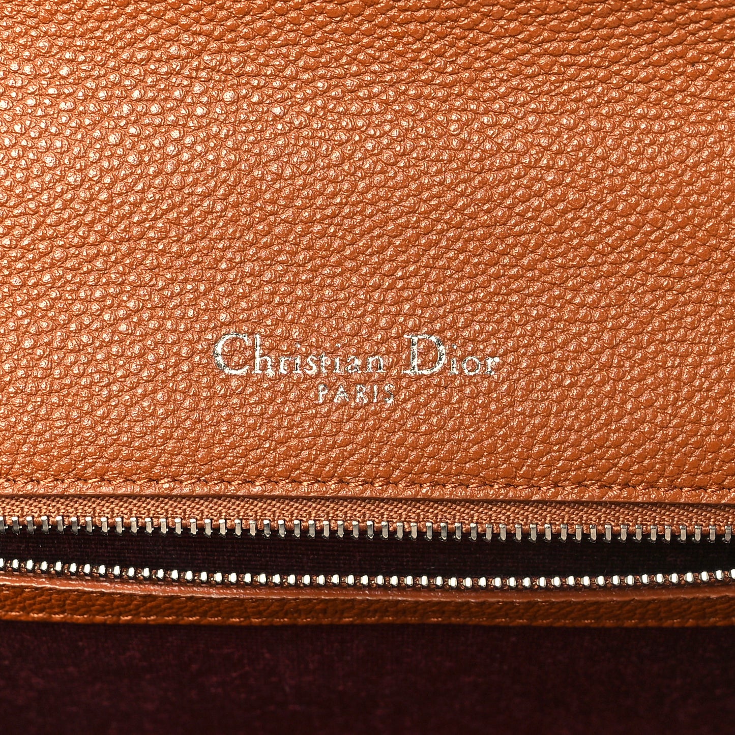 Grained Calfskin Medium Diorama Flap Bag Brown