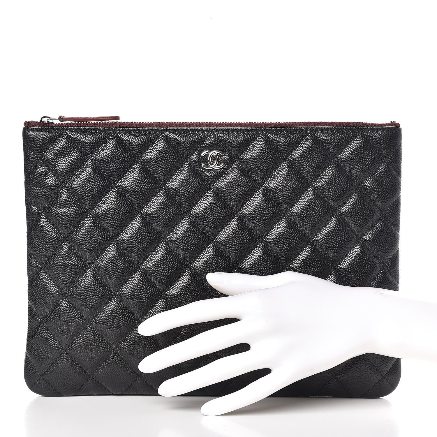Chanel Caviar Quilted Medium Cosmetic Case Black 2 of 8