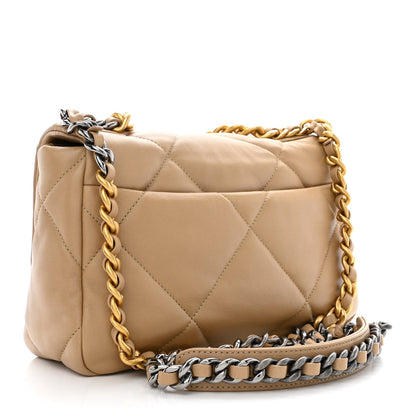 Chanel Lambskin Quilted Medium Chanel 19 Flap Dark Beige 3 of 11