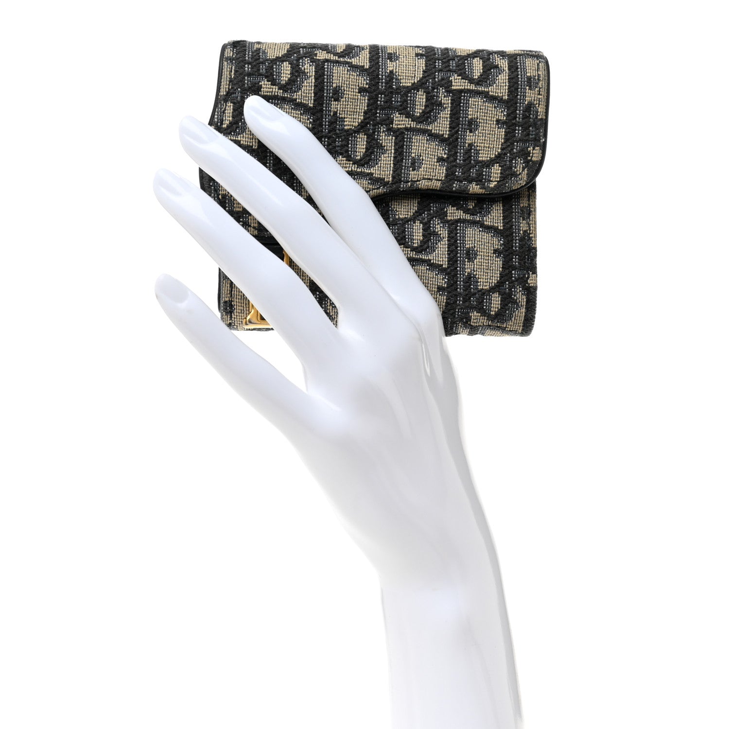 Christian Dior Oblique Saddle Lotus Wallet Blue 2 of 7