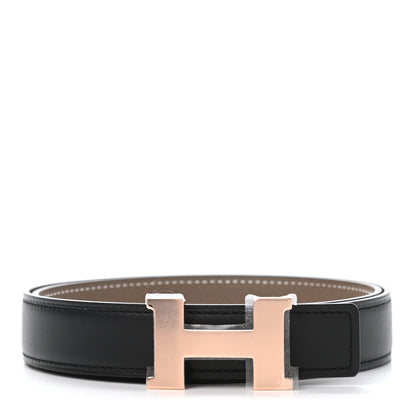 Hermes Swift Epsom 24mm Mini Constance H Belt 75 Black Etoupe 1 of 4