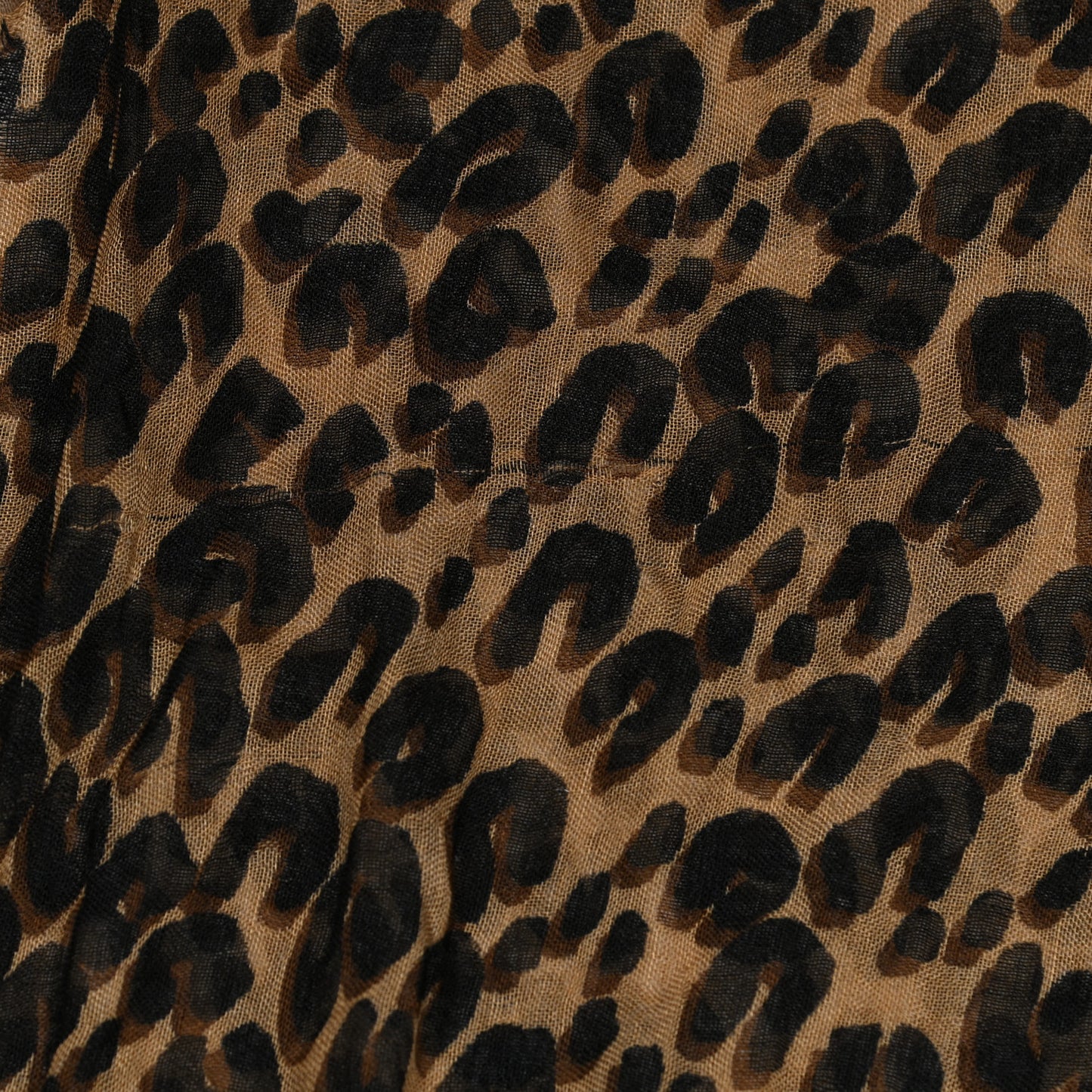Cashmere Silk Leopard Etole Stole Marron
