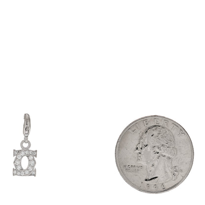 Cartier 18K White Gold Diamond Double C Logo Charm 2 of 3