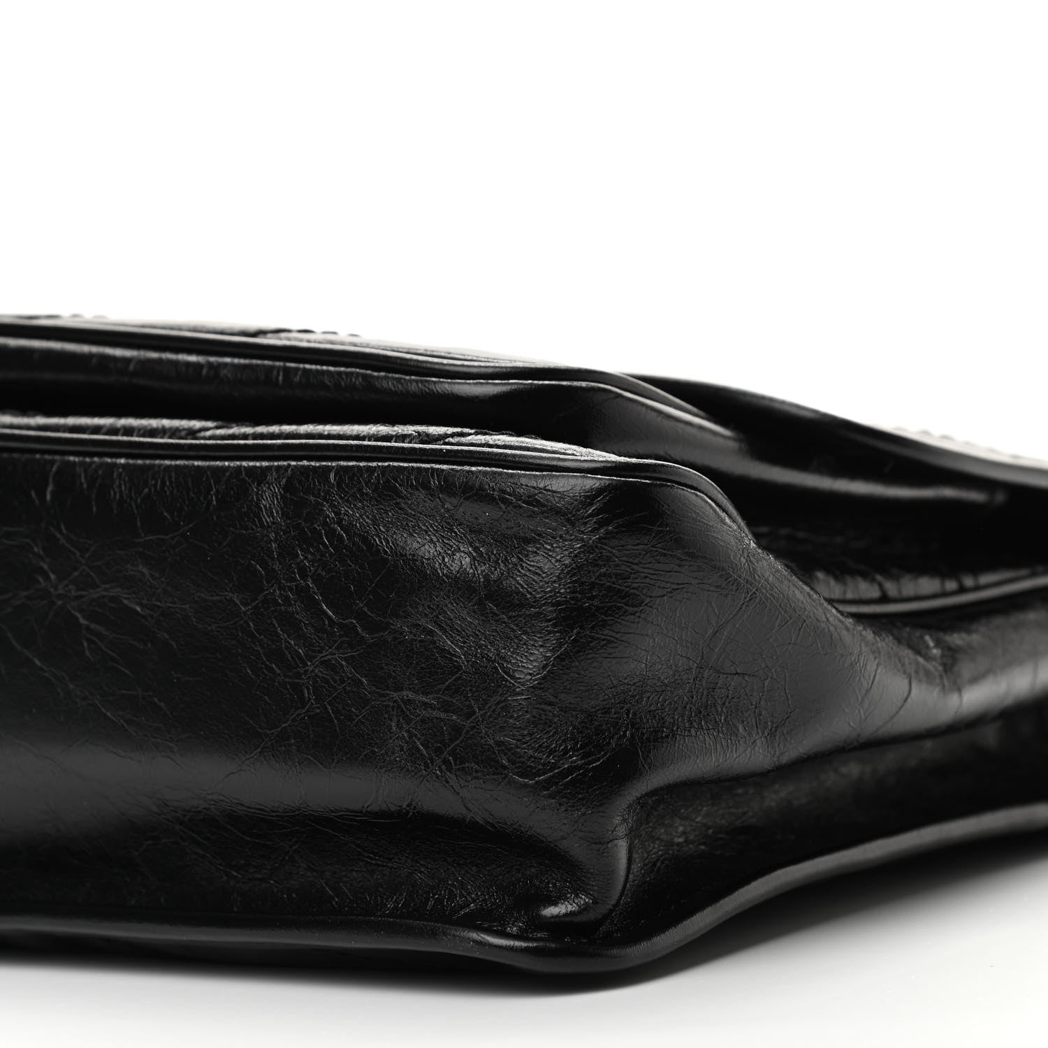 Saint Laurent Crinkled Calfskin Matelasse Monogram Medium Niki Chain Satchel Black 9 of 10