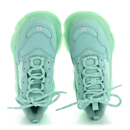 Balenciaga Fabric Mesh Clear Sole Womens Triple S Sneakers 38 Mint 2 of 9