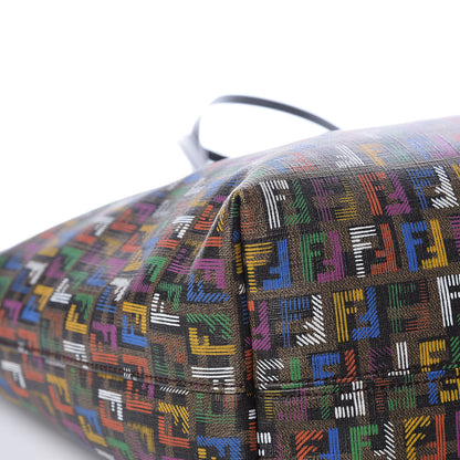 Fendi Zucca Spalmati Patent Zucchino Screen Print Medium Roll Tote Tobacco Multicolor Black 8 of 13