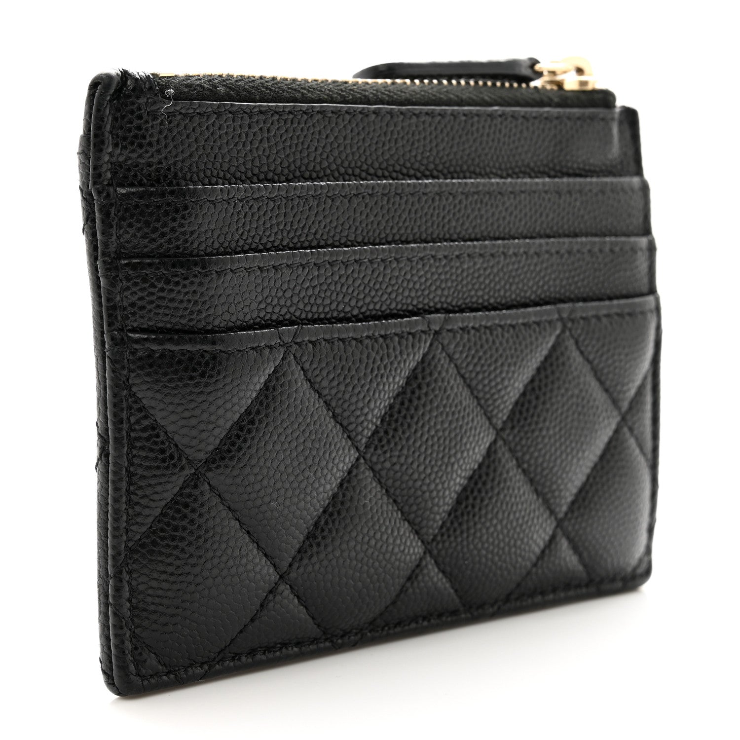 Chanel Caviar Quilted CC Zip Card Holder Black 3 of 8