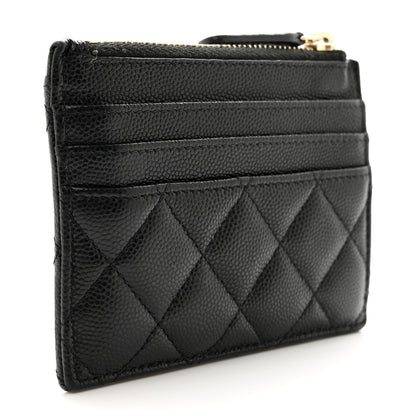 Chanel Caviar Quilted CC Zip Card Holder Black 3 of 8