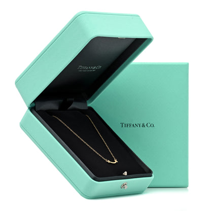 Tiffany 18K Yellow Gold Mini T Smile Pendant Necklace 6 of 6