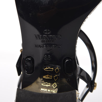 Valentino Garavani PVC Jelly Studded Ankle Wrap Low Heel Thong Sandals 36 Black 6 of 9