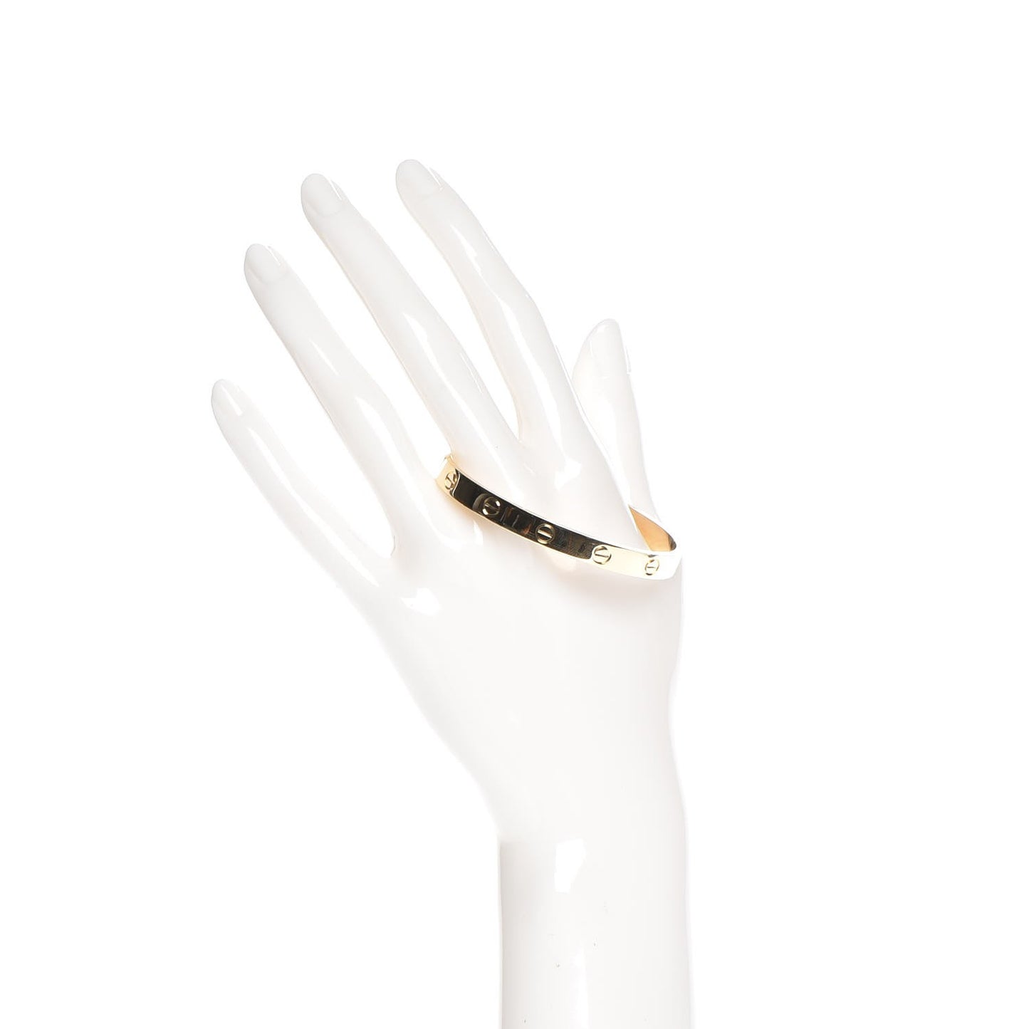 18K Yellow Gold LOVE Cuff Bracelet 17