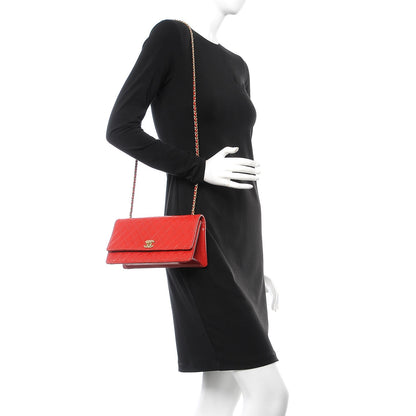 Chanel Glazed Calfskin Quilted East West Flap Red 2 of 13