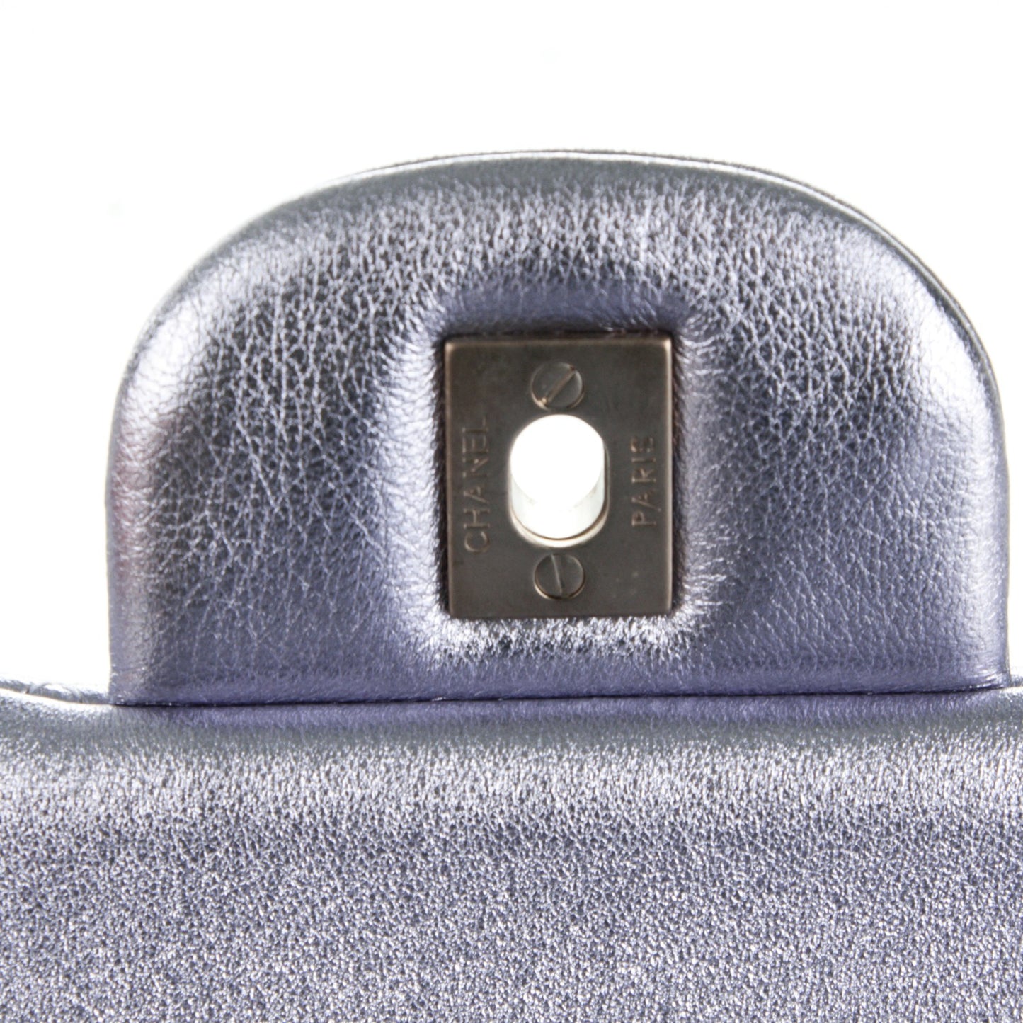 Metallic Lambskin Quilted Jumbo Double Flap Light Purple