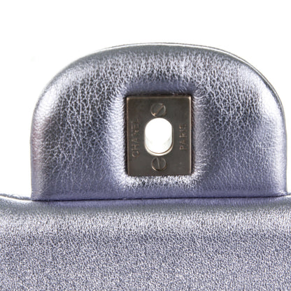 Chanel Metallic Lambskin Quilted Jumbo Double Flap Light Purple 7 of 9