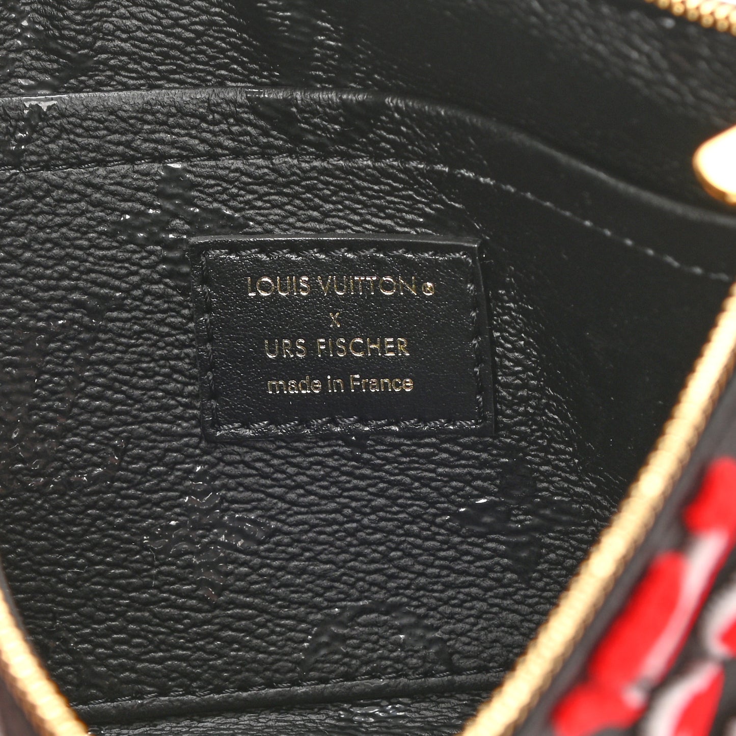 X UF Tufted Monogram Pochette Accessories Black Red