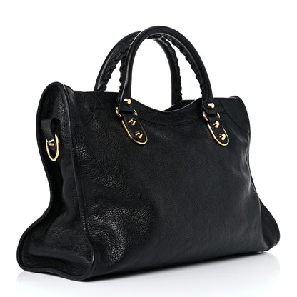 Balenciaga Chevre Gold Metallic Edge Hardware City Black 4 of 15
