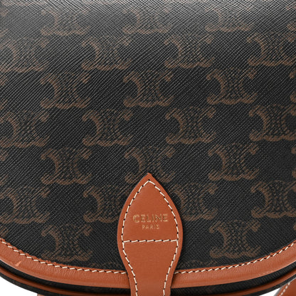 Celine Triomphe Canvas Medium Folco Bag Tan 8 of 10