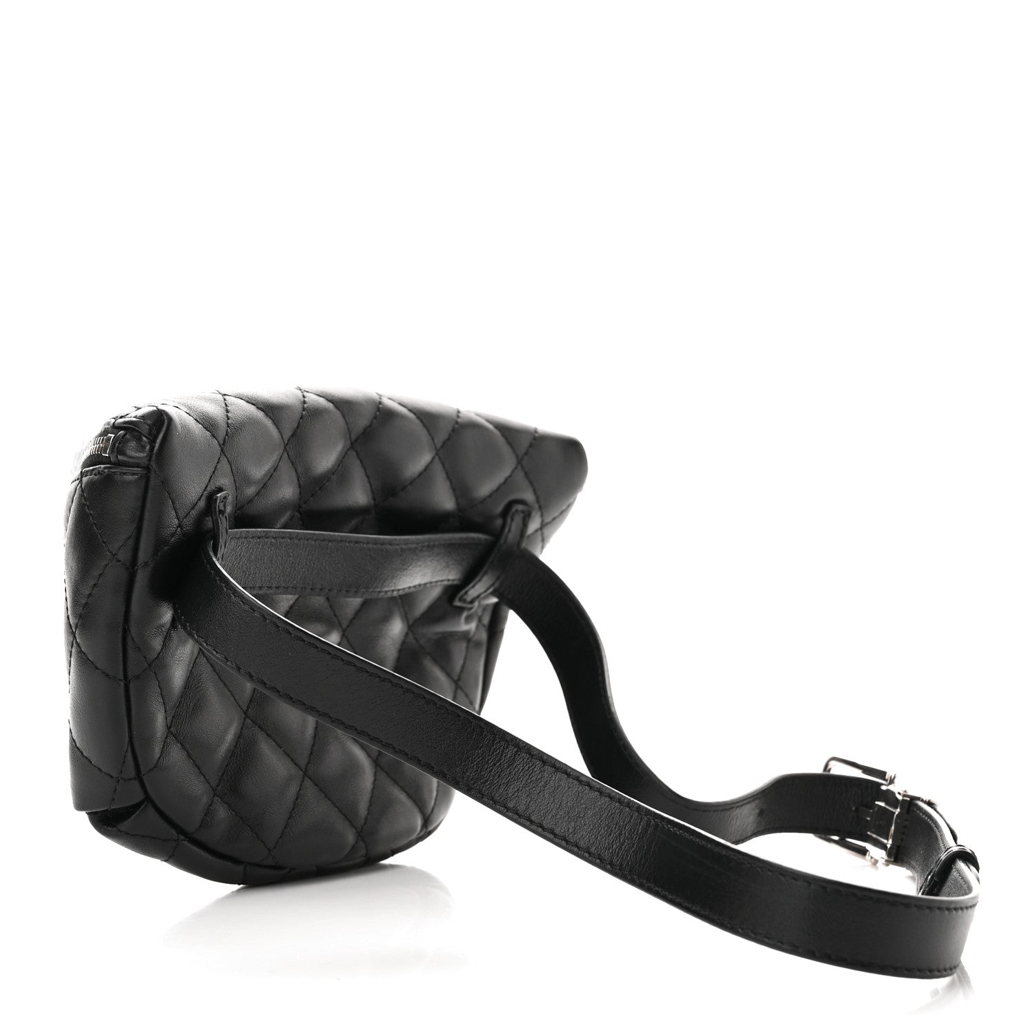 Chanel Lambskin Quilted Waist Belt Bag Black 2 of 9