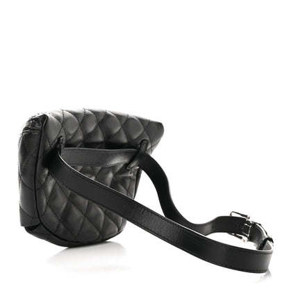 Chanel Lambskin Quilted Waist Belt Bag Black 2 of 9