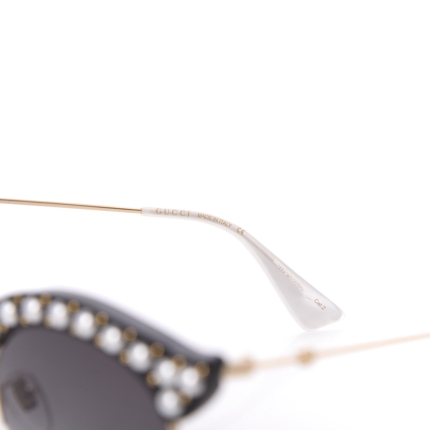 Gucci Pearl Cat Eye Sunglasses GG0212S Black 5 of 8