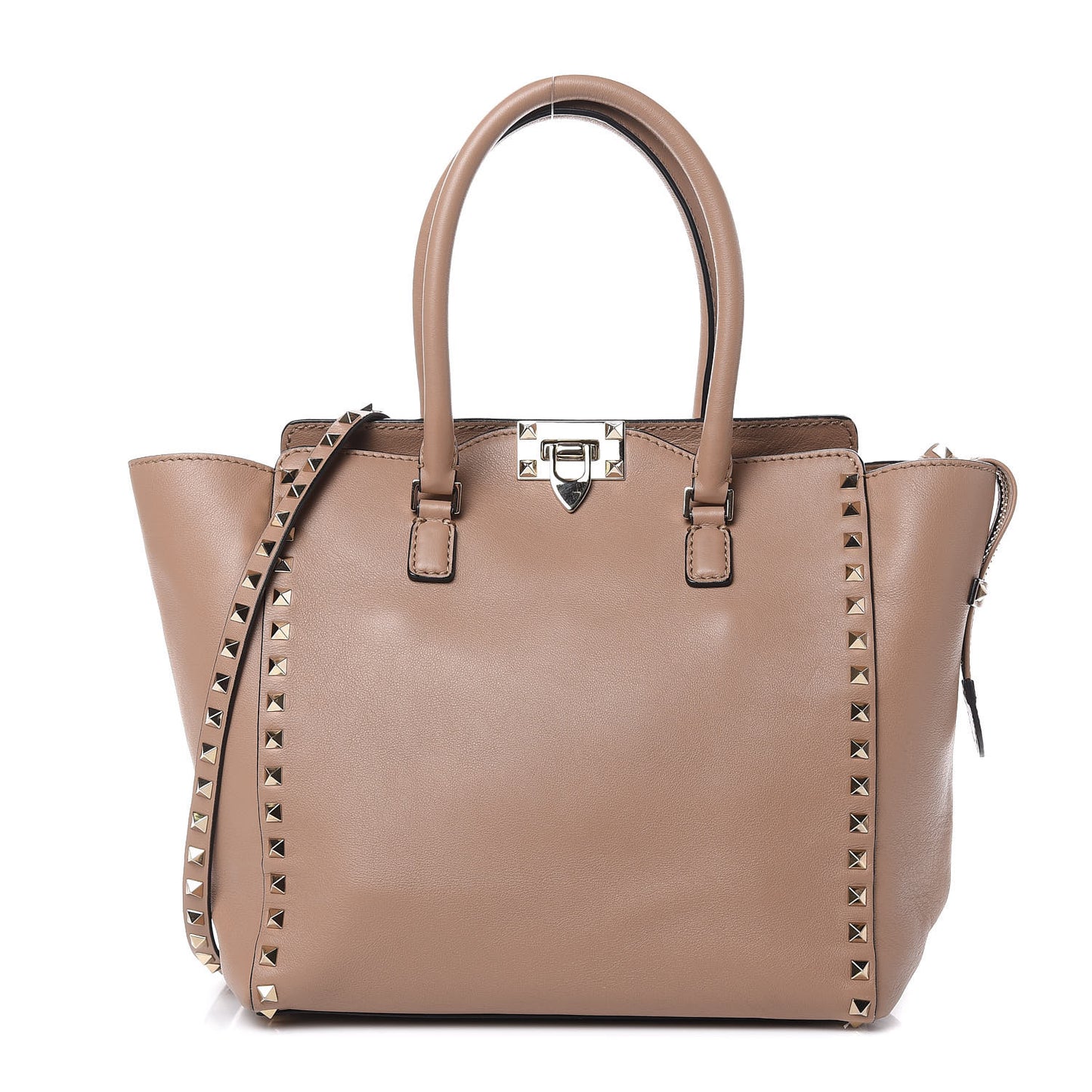 Vitello Rockstud Double Handle Tote Alpaca