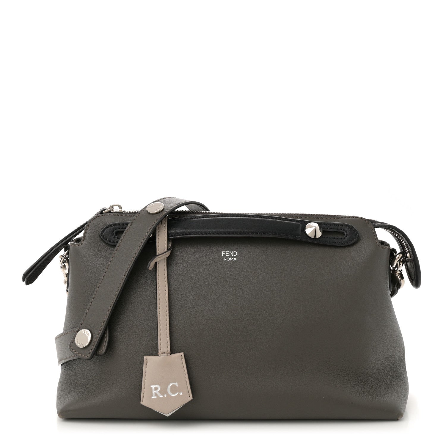 Fendi Vitello Dolce 4 Color Medium By The Way Boston Bag Carbone Grigio Polvere Multicolor 1 of 12