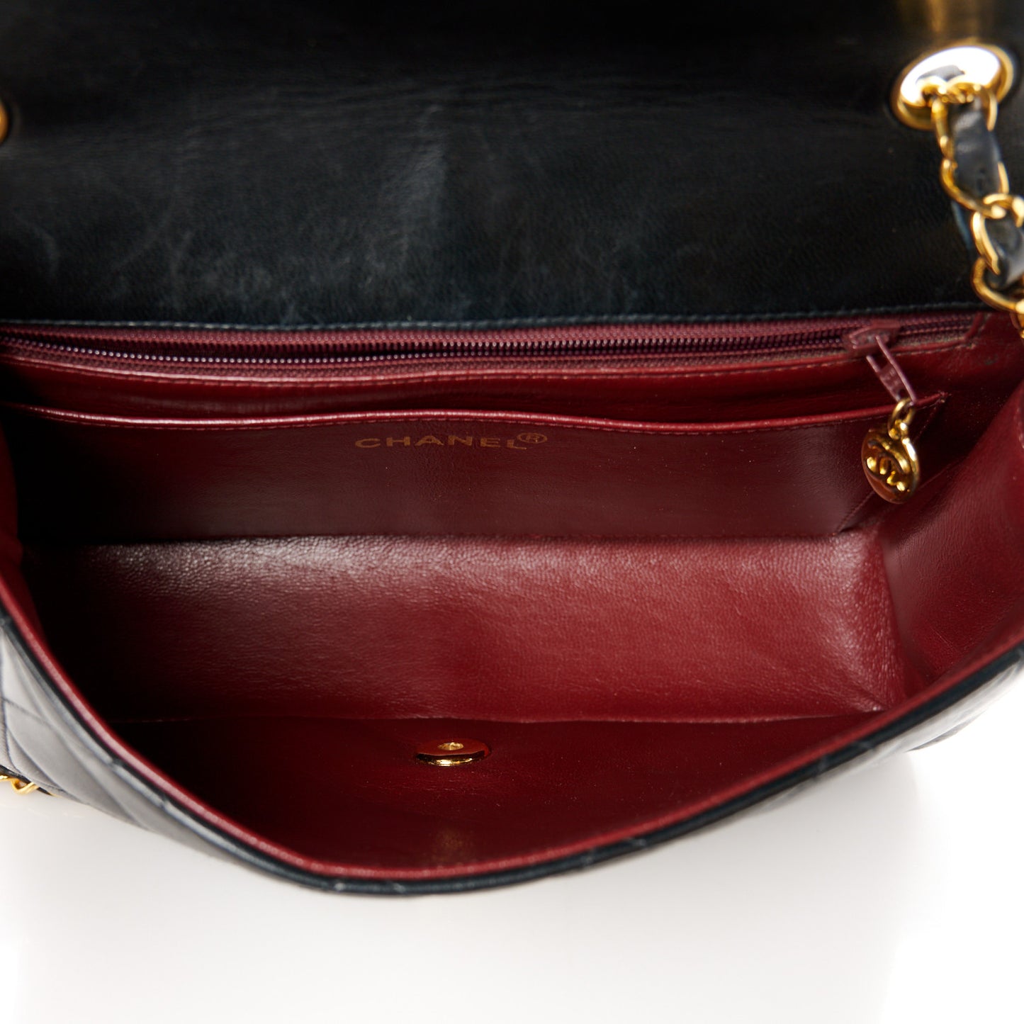 Lambskin Quilted Medium Single Flap Black