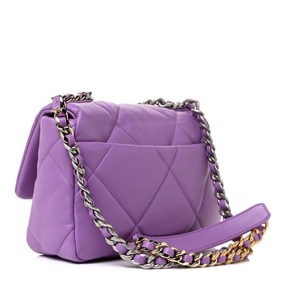 Chanel Lambskin Quilted Medium Chanel 19 Flap Light Purple 2 of 10