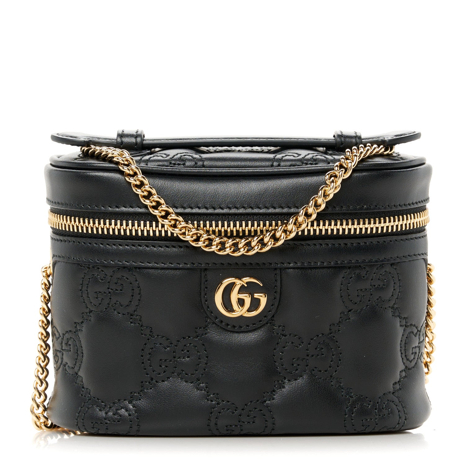 Gucci Calfskin GG Matelasse Mini Top Handle Bag Black 1 of 11