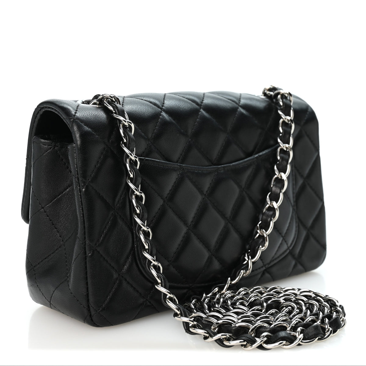 Chanel Lambskin Quilted Mini Rectangular Flap Black 3 of 11
