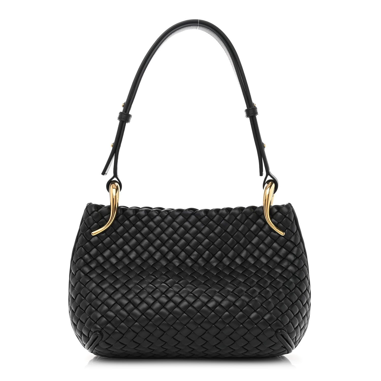 Bottega Veneta Nappa Intrecciato Small Clicker Shoulder Bag Black 1 of 8