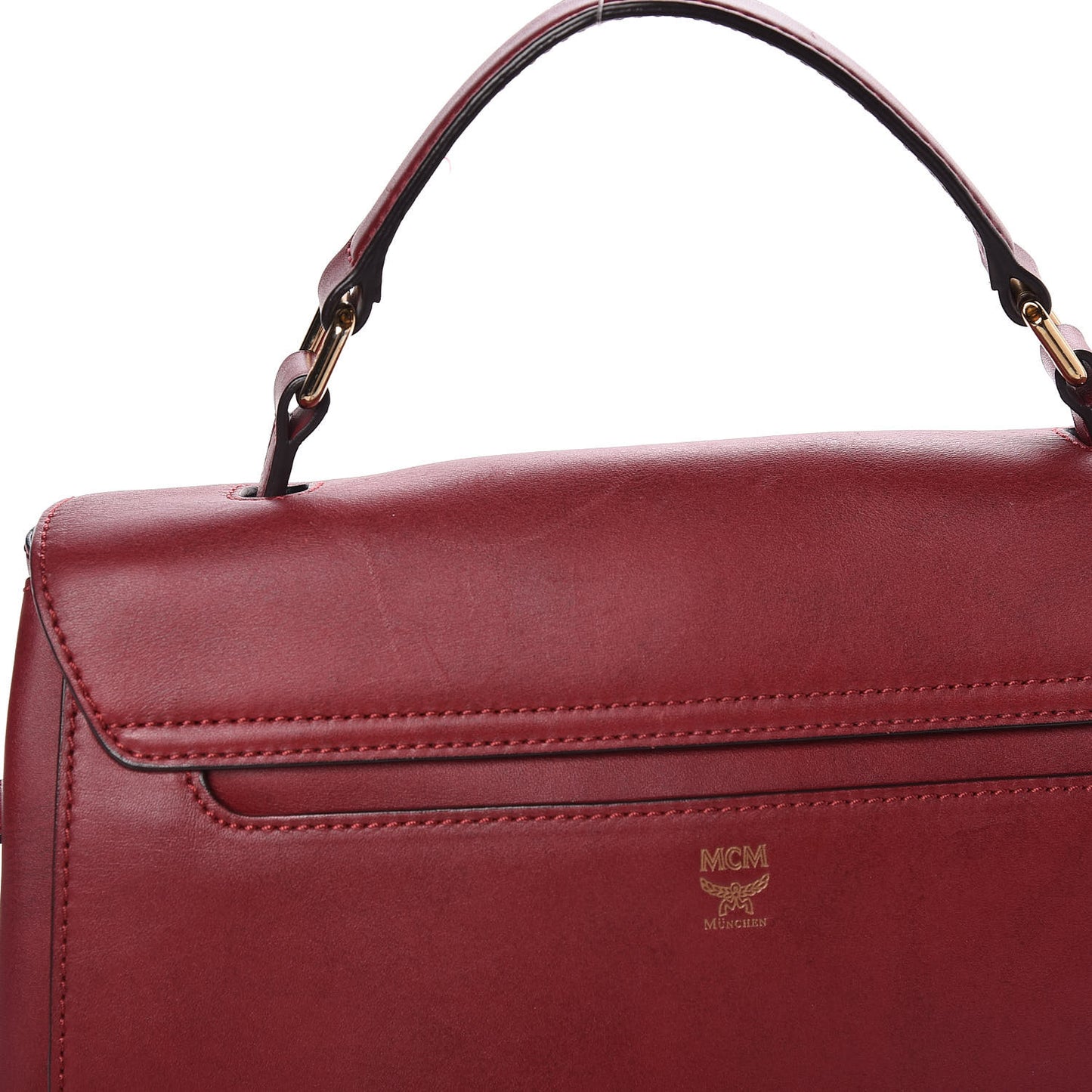 Calfskin Top Handle Satchel Red