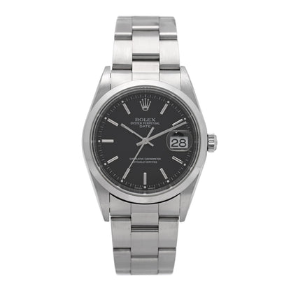 Rolex Stainless Steel 34mm Oyster Perpetual Date Watch Black 15200 1 of 4