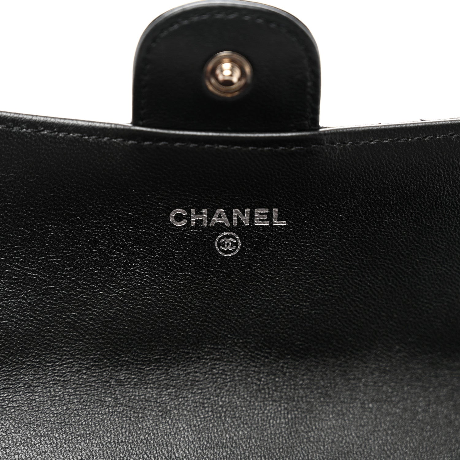 Chanel Lambskin Quilted Large Gusset Flap Wallet Black 6 of 8