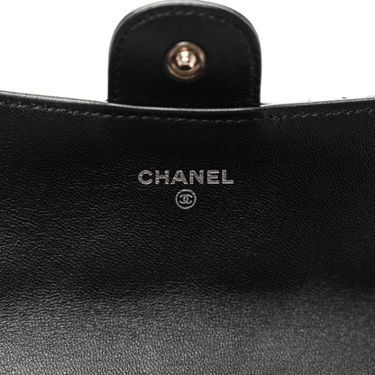 Chanel Lambskin Quilted Large Gusset Flap Wallet Black 6 of 8