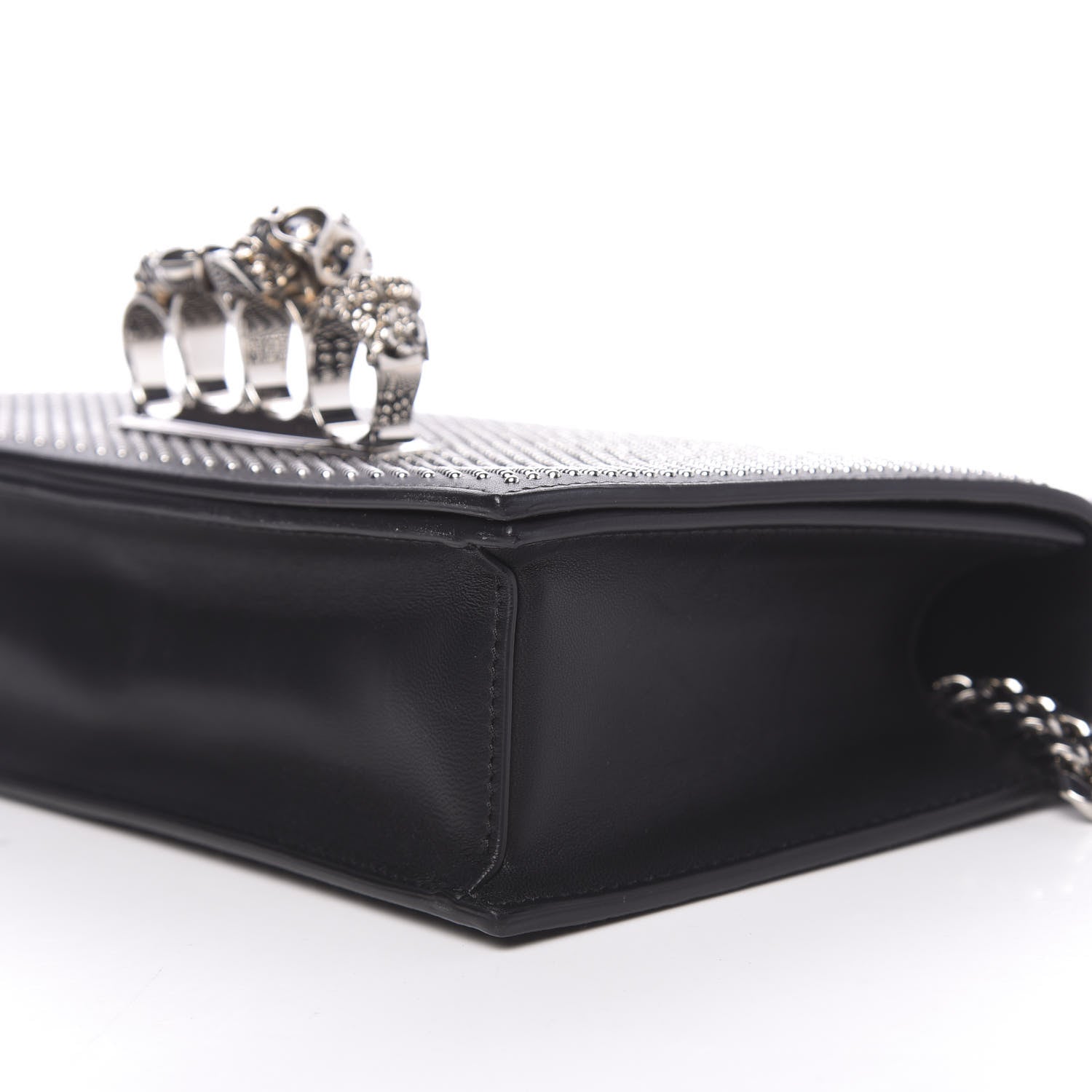 Alexander McQueen Calfskin Studded Knuckle Crossbody Bag Black 8 of 10