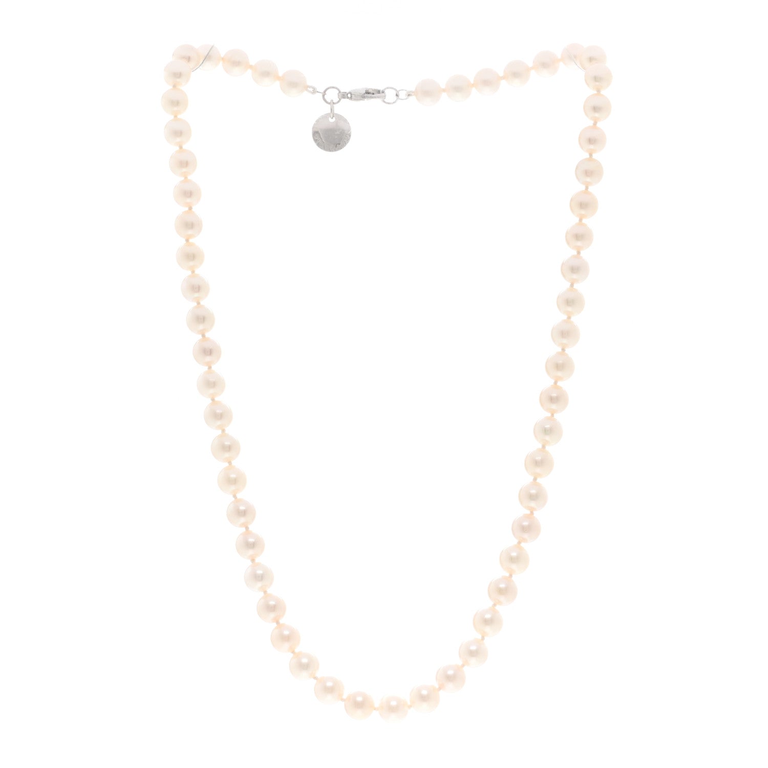 Tiffany 18K White Gold Akoya Pearl 6.5-7mm Essential Necklace 3 of 5