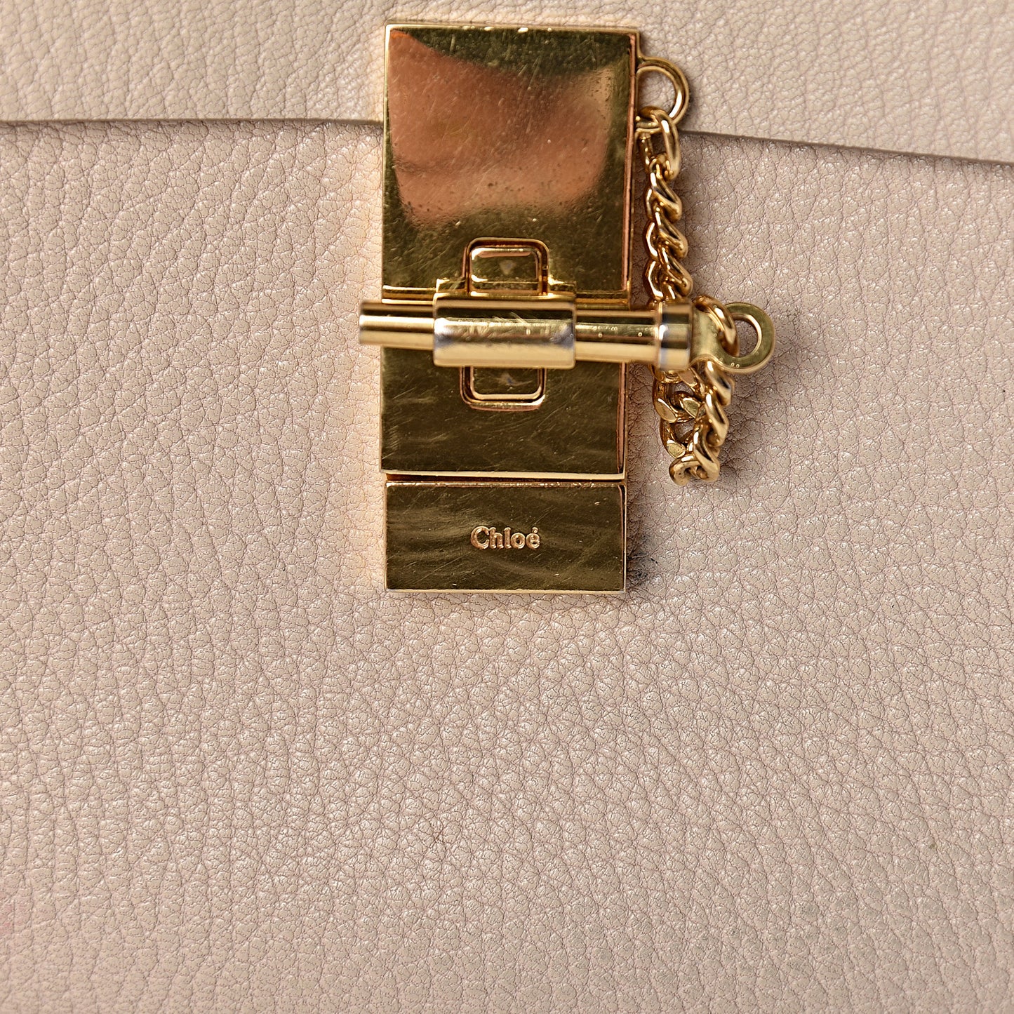 Grained Lambskin Drew Shoulder Bag Biscotti Beige