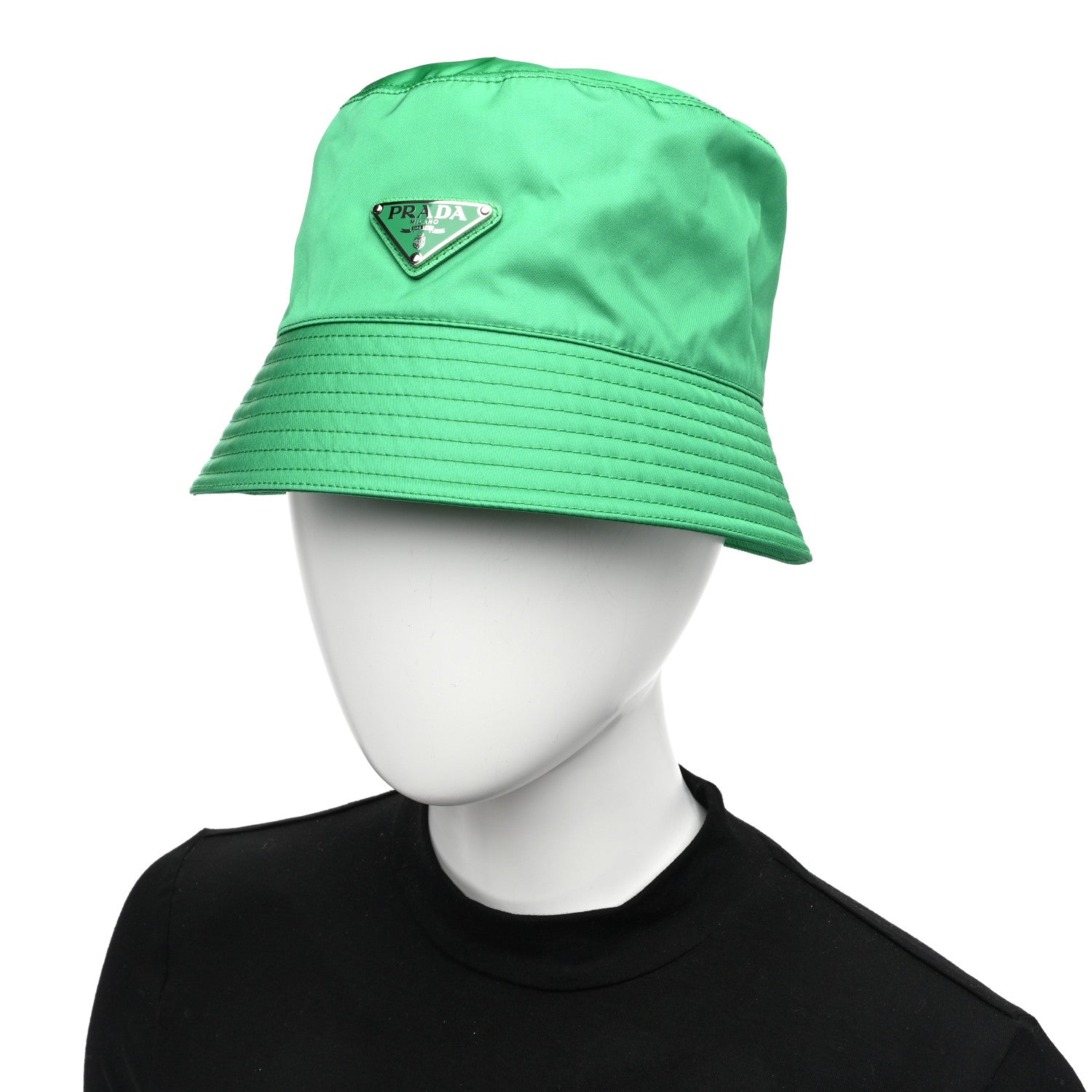 Prada Re-Nylon Triangle Womens Bucket Hat M Menta 2 of 8