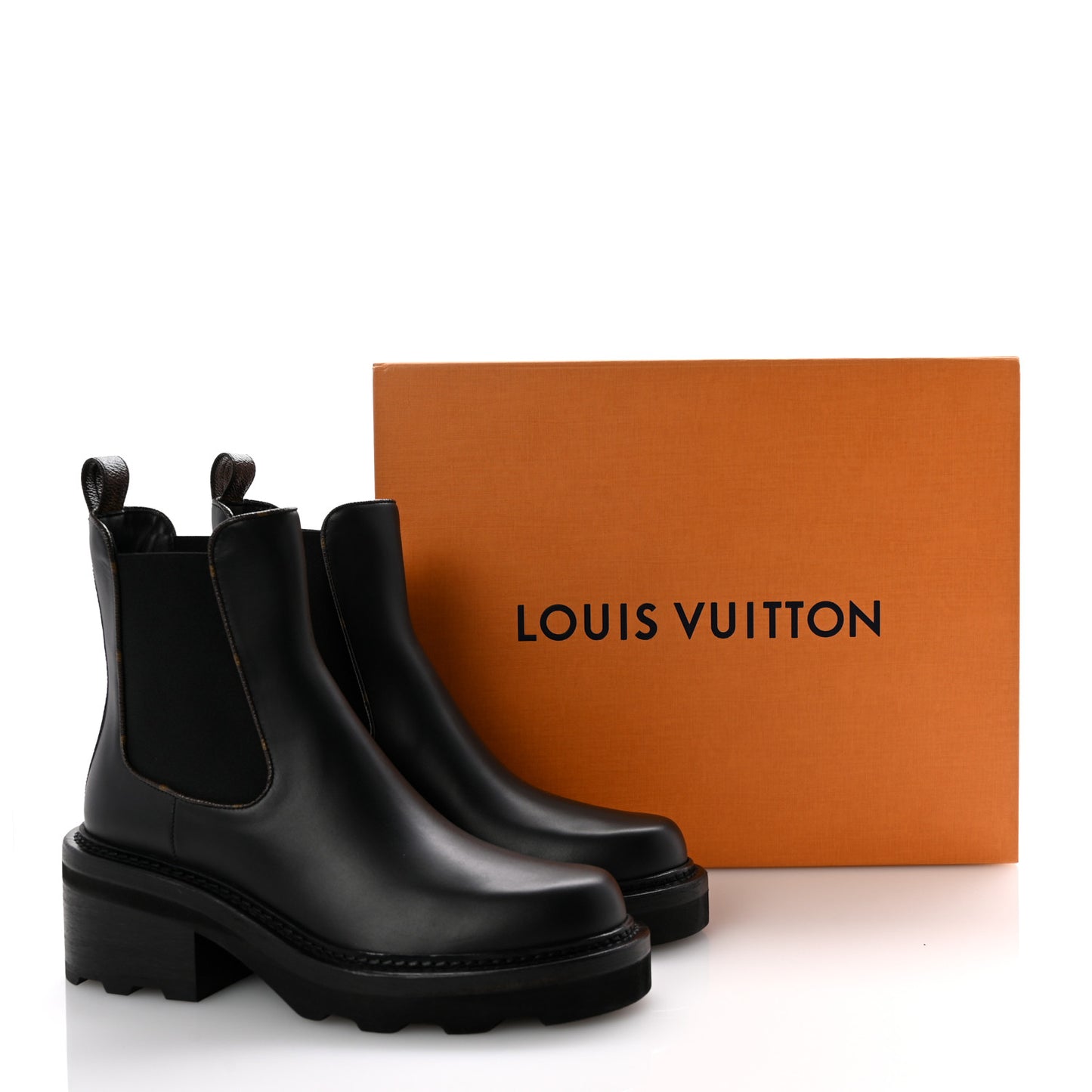 Calfskin Monogram Beaubourg Ankle Boots 38.5 Black