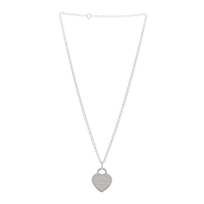 Tiffany Sterling Silver Medium Return To Tiffany Heart Pendant Necklace 3 of 4