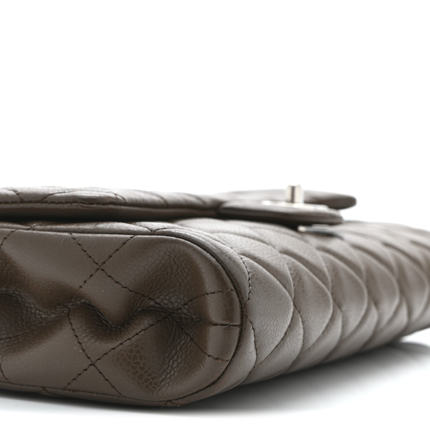 Chanel Caviar Quilted Clutch With Chain Flap Brown 9 of 10