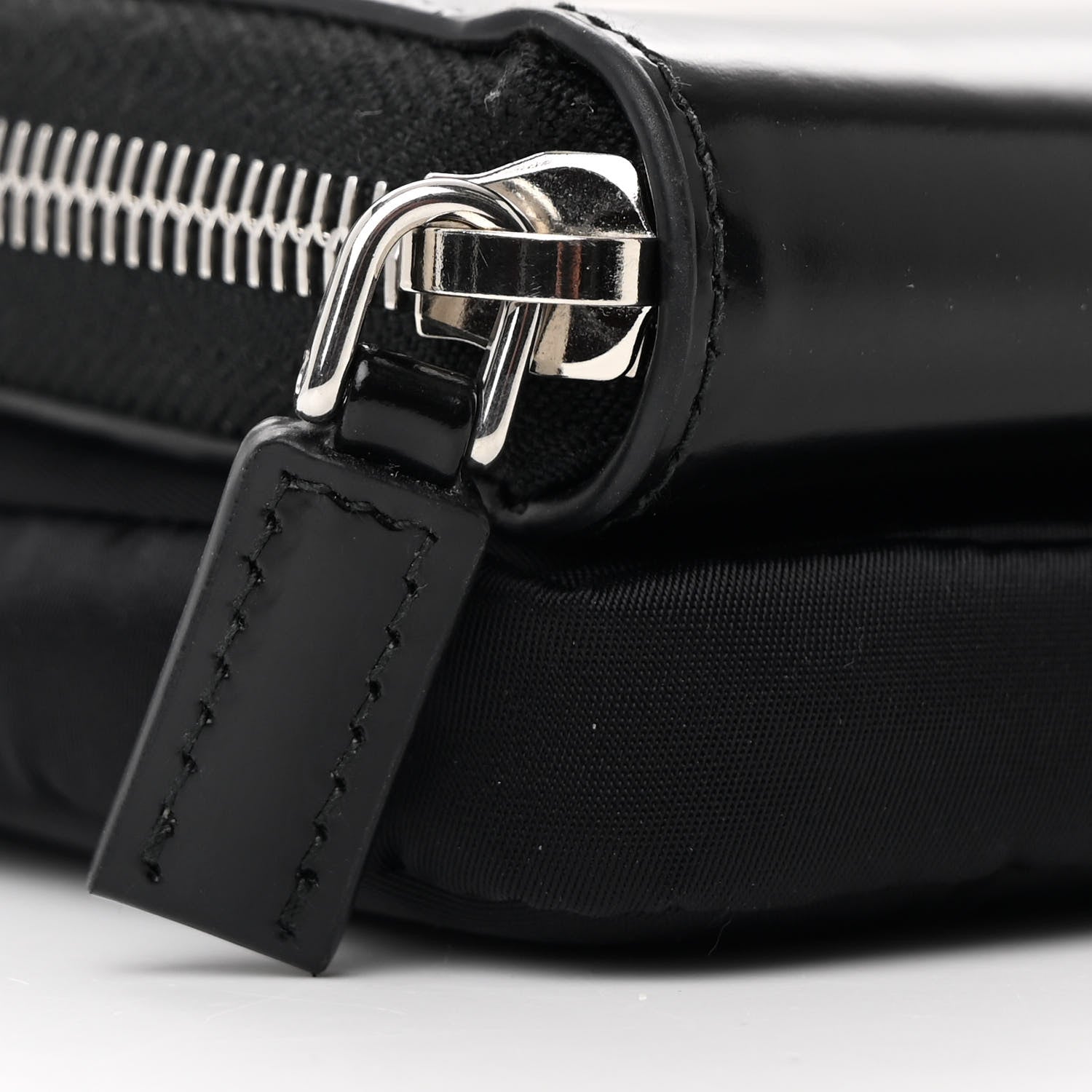 Prada Brushed Calfskin Mini Crossbody Pouch Black 10 of 12