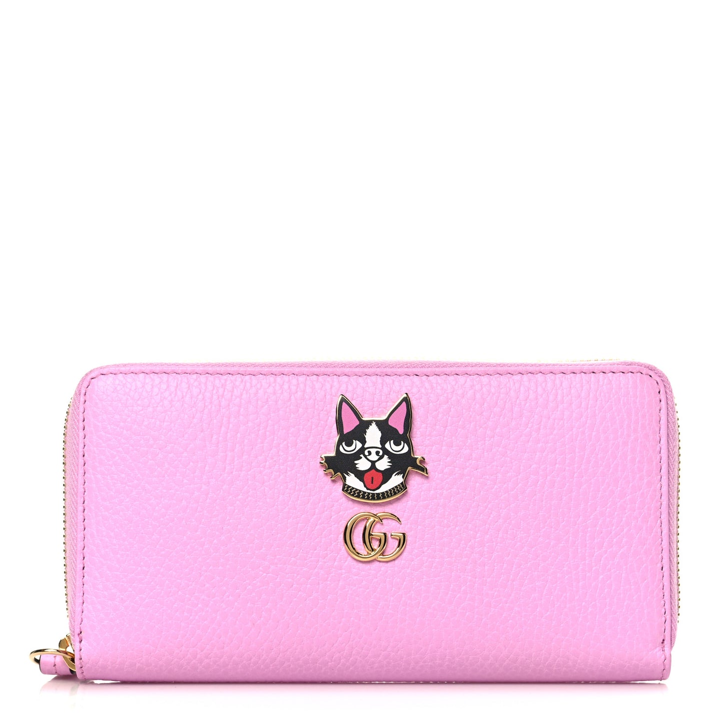 Dollar Calfskin GG Marmont Bosco Zip Around Wallet Malva