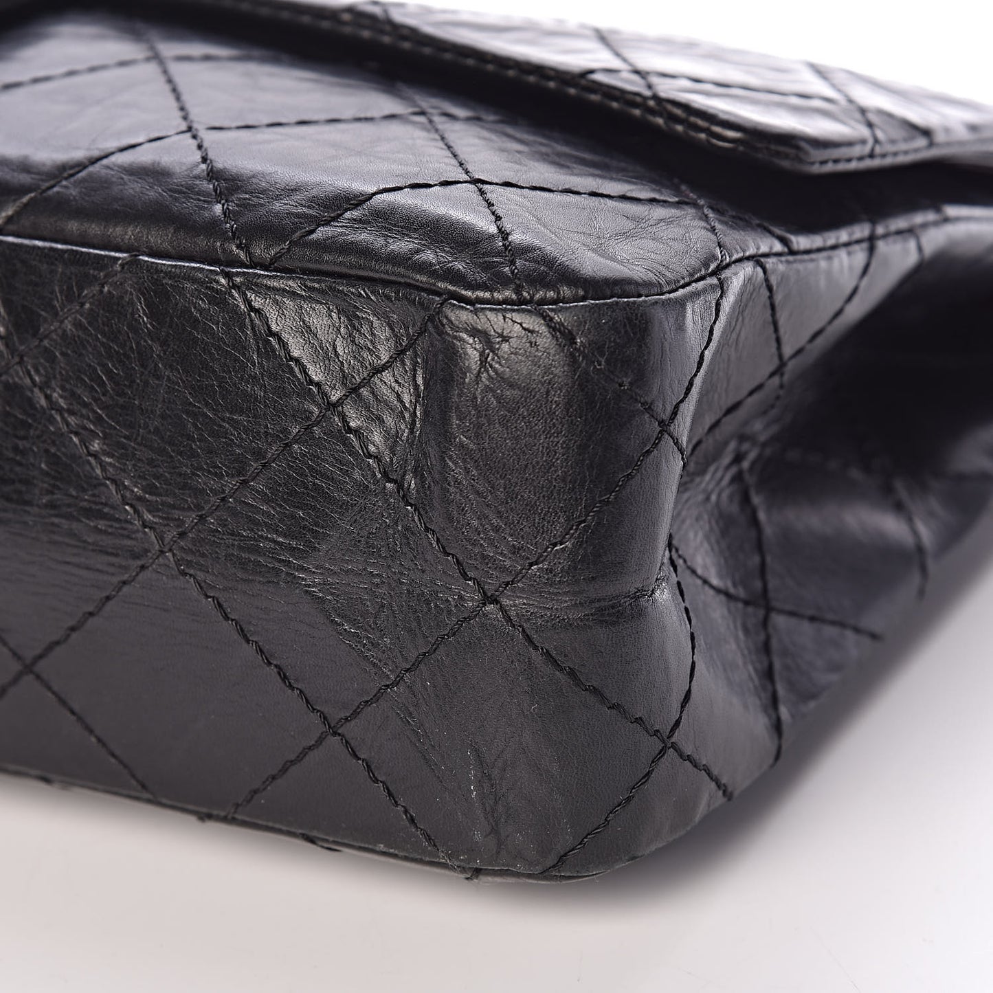 Aged Calfskin Quilted 50th Anniversary 2.55 Reissue 227 Flap Black